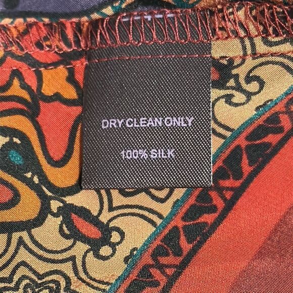 Hale Bob women’s Silk multi color long sleeve dress size L - Picture 12 of 13